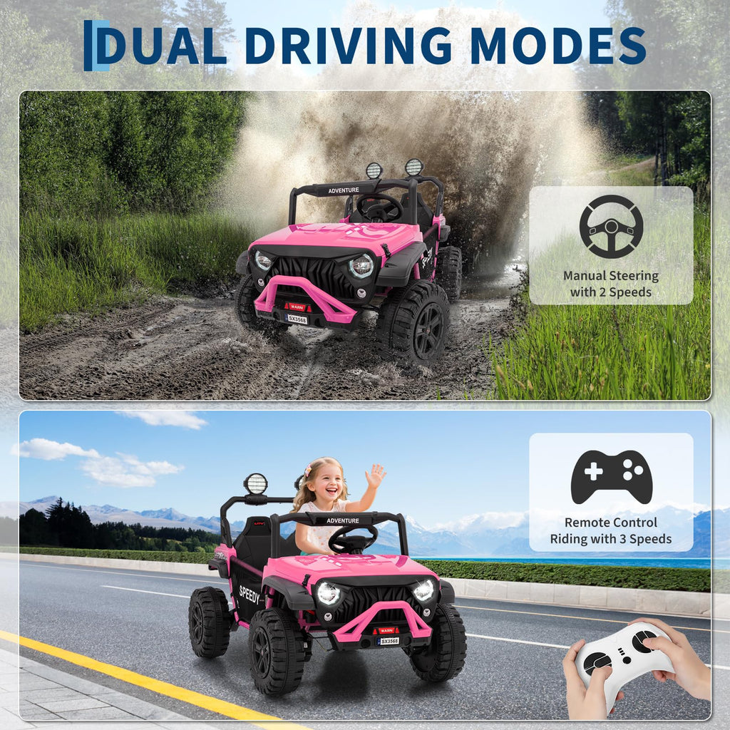 24V 4WD 2 Seater Ride on Car with Remote Control, Pink V831528