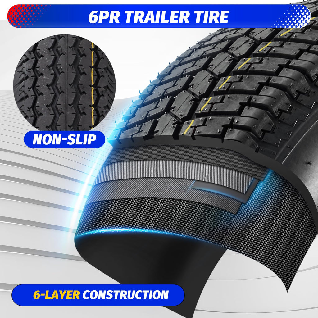 2 Pack 4.80-12 Trailer Tires with 12 inch Rims G299