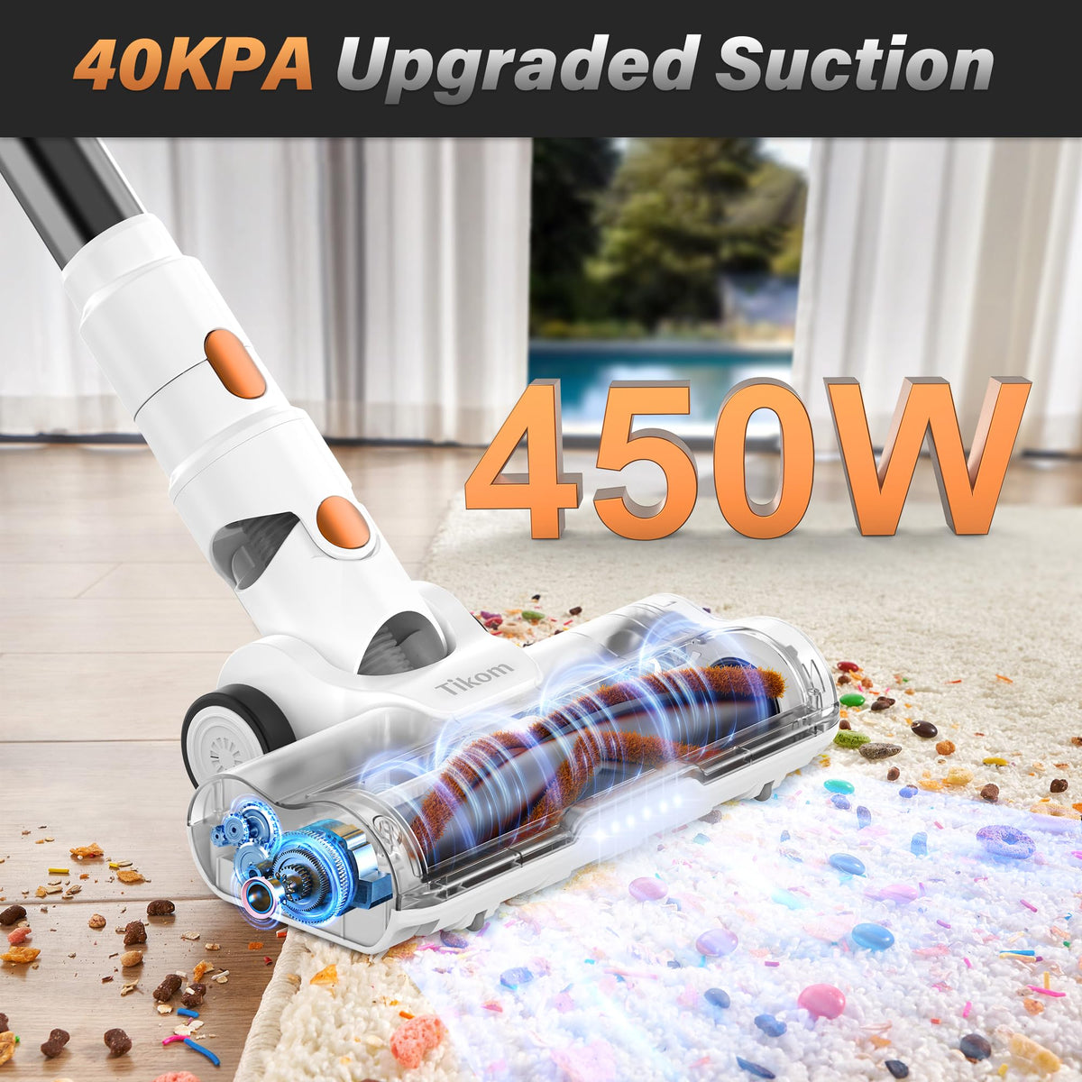 Cordless Stick Vacuum Cleaner 40000Pa Lightweight Handheld T678