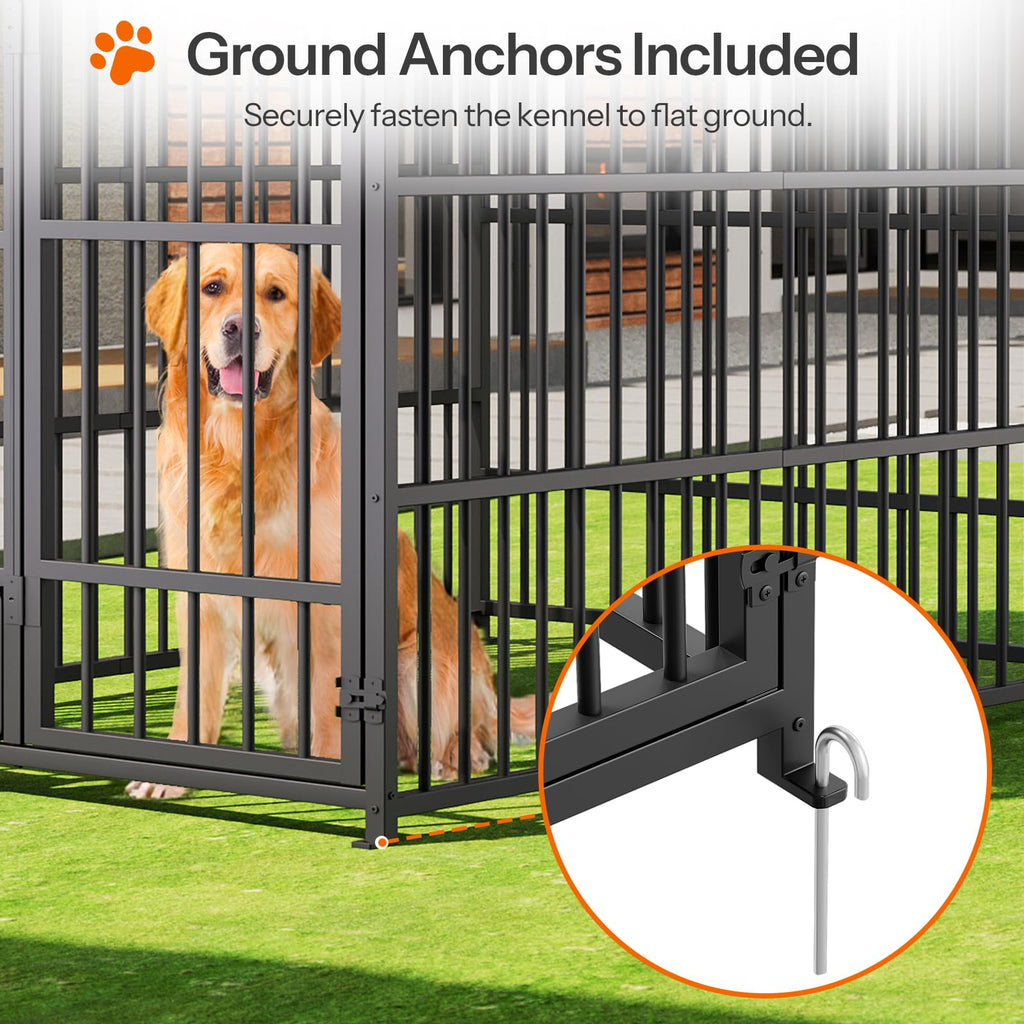 Black Dog Kennel with Cover and Feeding Bowls P9409