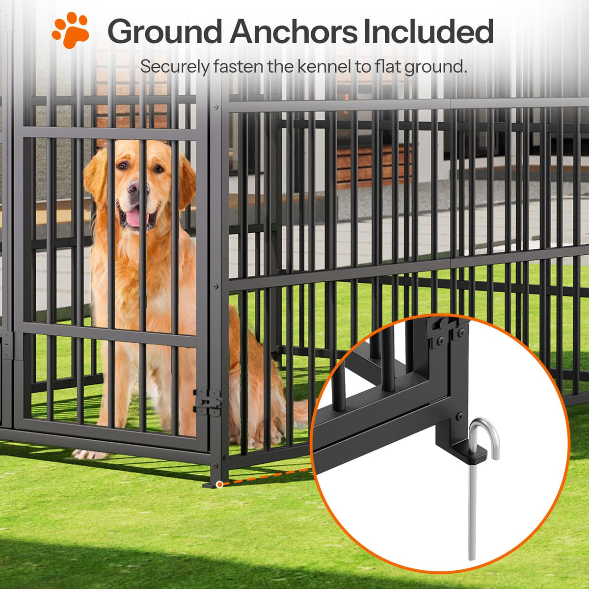 Black Dog Kennel with Cover and Feeding Bowls P9409