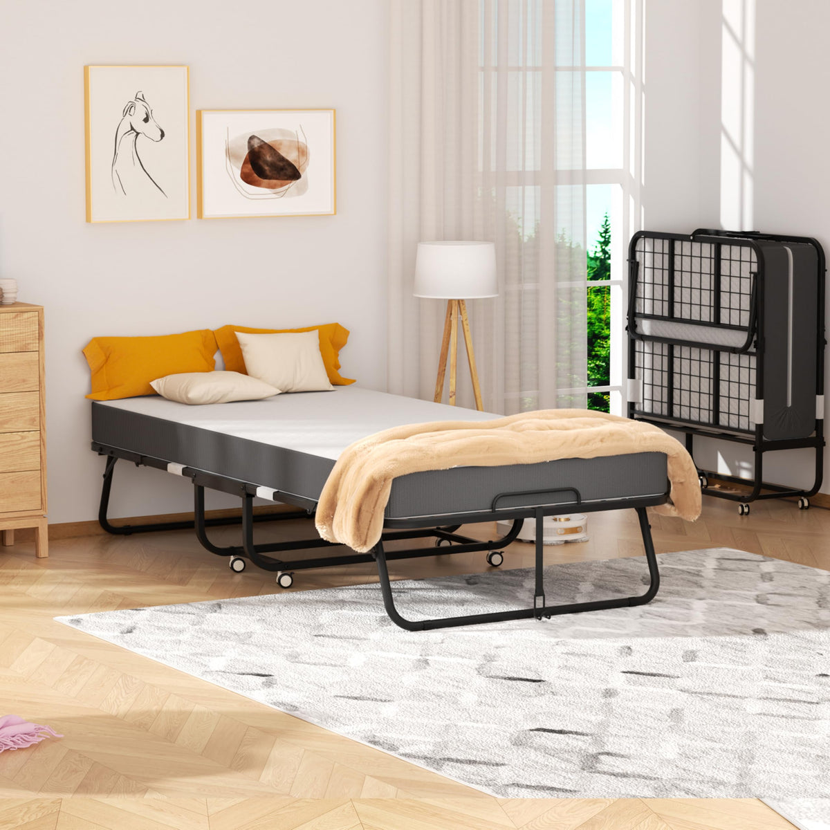 75" x 31" Folding Bed with 5" Memory Foam Mattress K447211