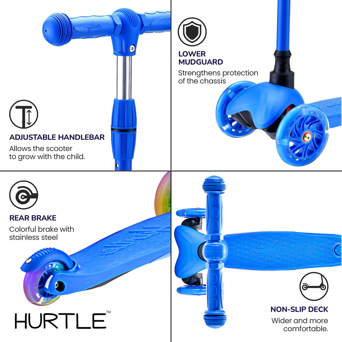 3 Wheel Kids Scooter with LED Wheels K718