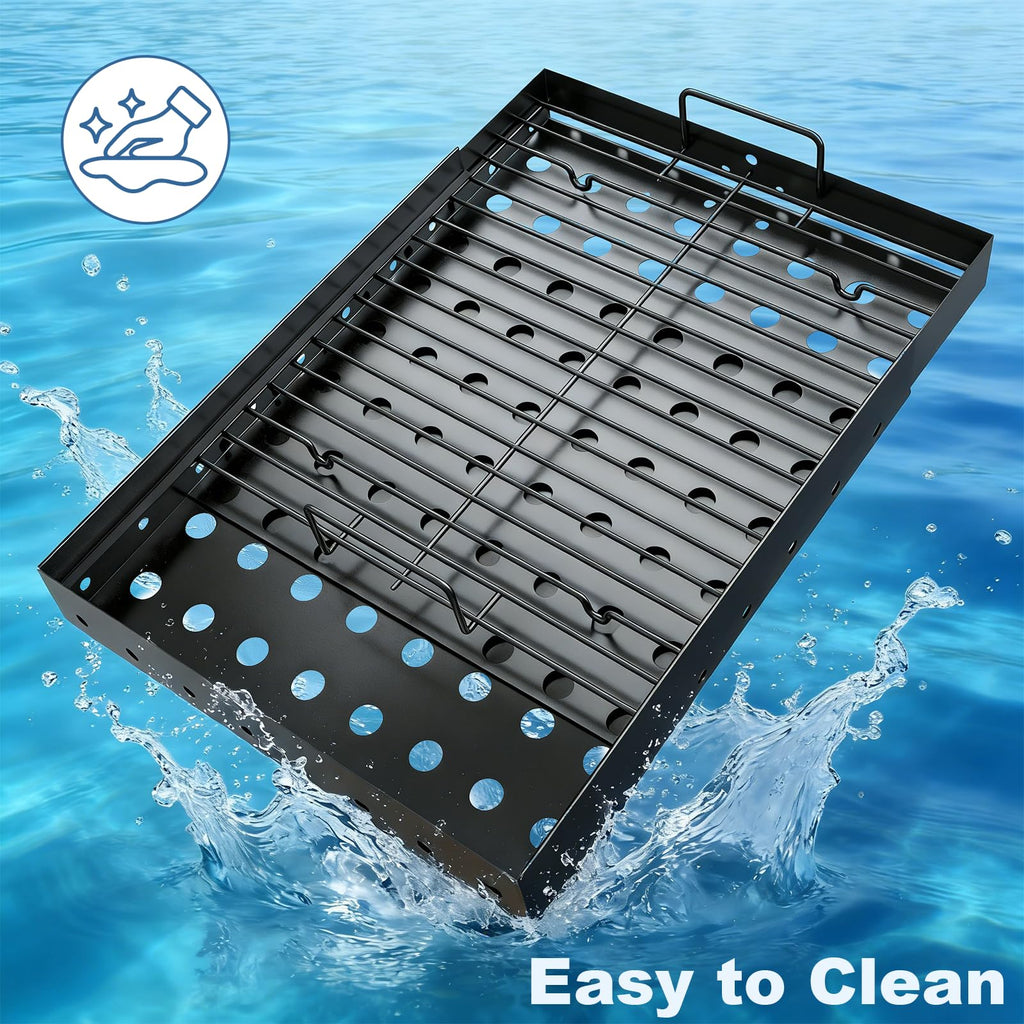 Adjustable Charcoal Grill Basket Ash Pan Z72373
