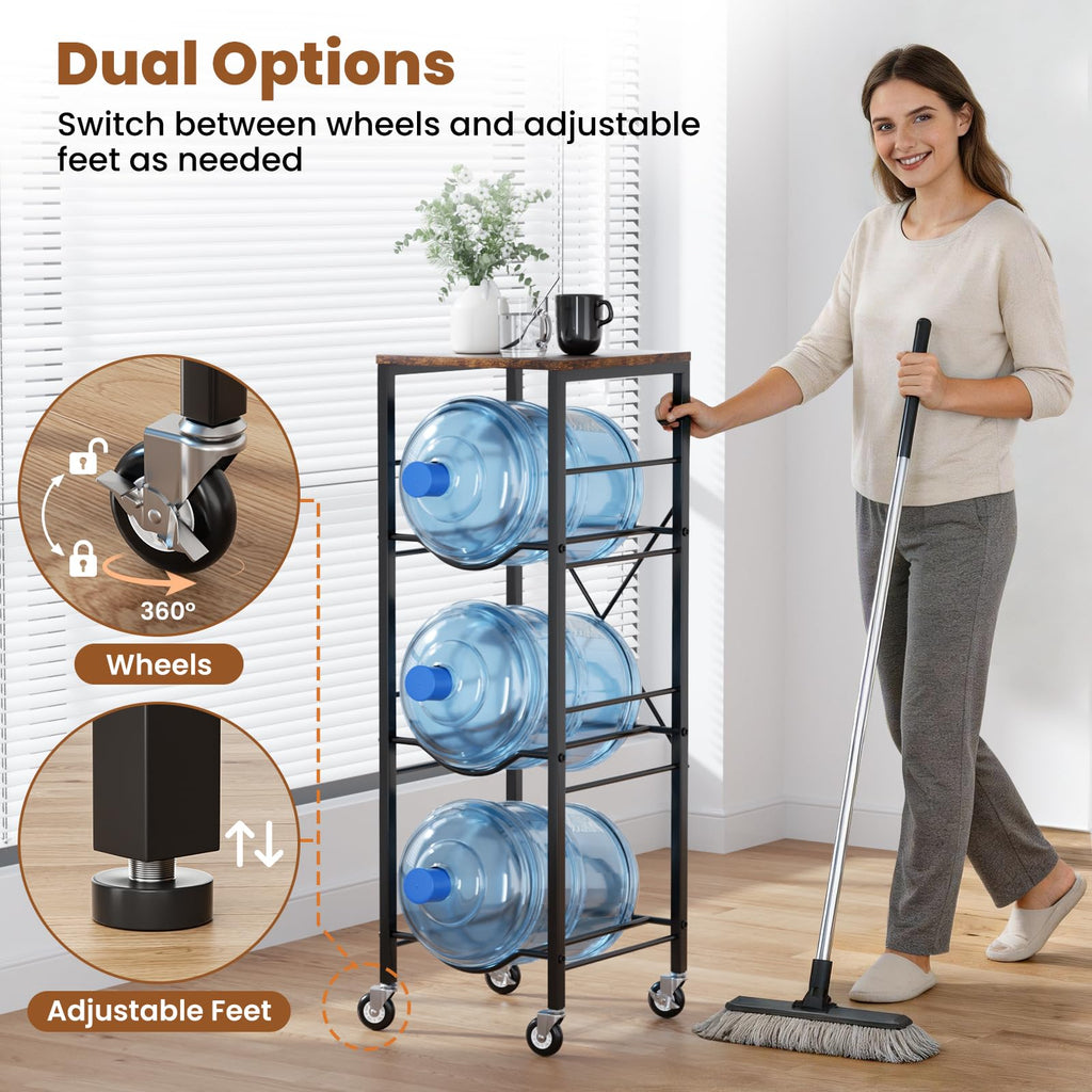 5 Gallon Water Jug Holder with Storage Shelves 3 Tier E9813