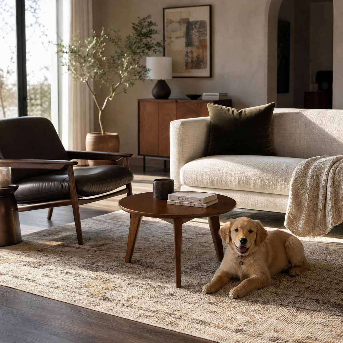 Solid Wood Round Coffee Table Y839