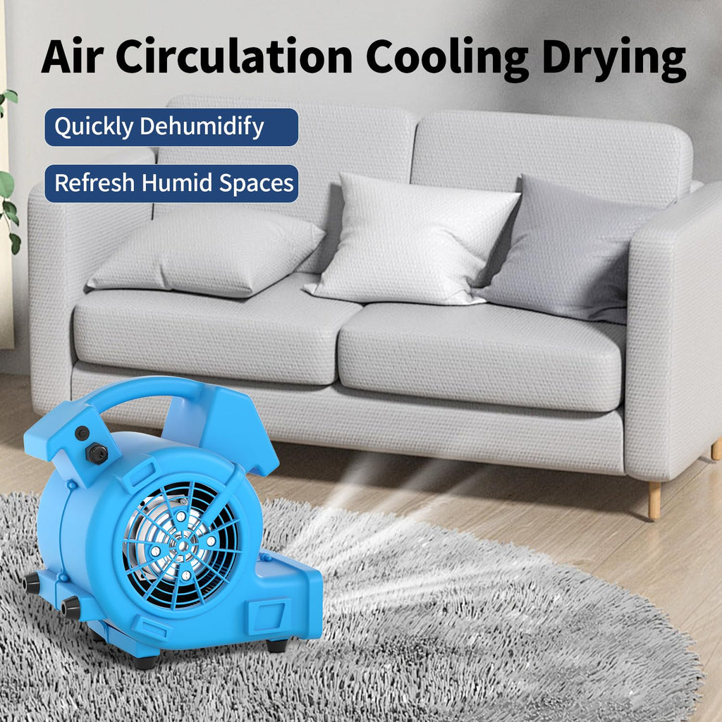 600 CFM Portable Air Mover Blower Fan with 3 Speeds K8981