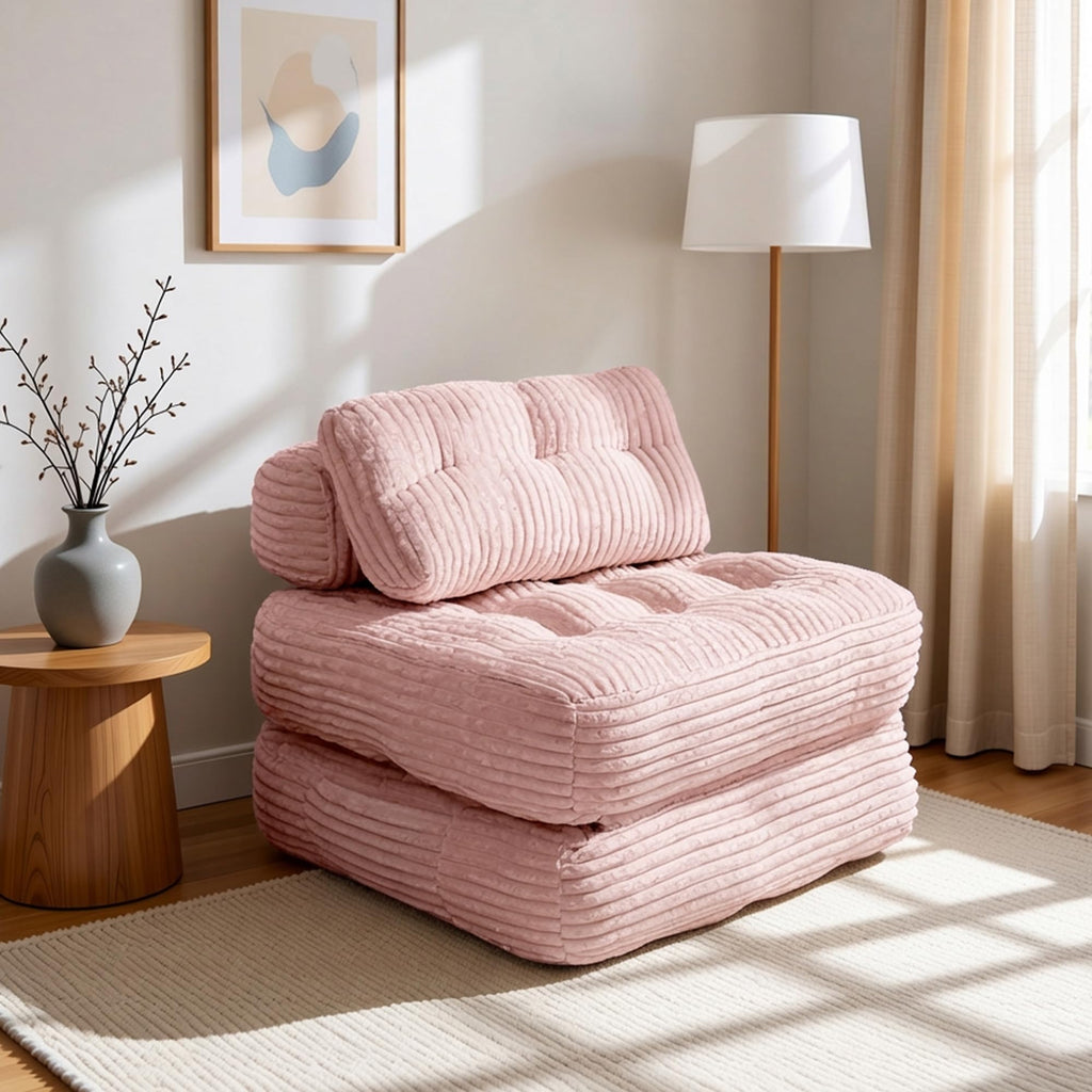 Pink Folding Sofa Bed W58628
