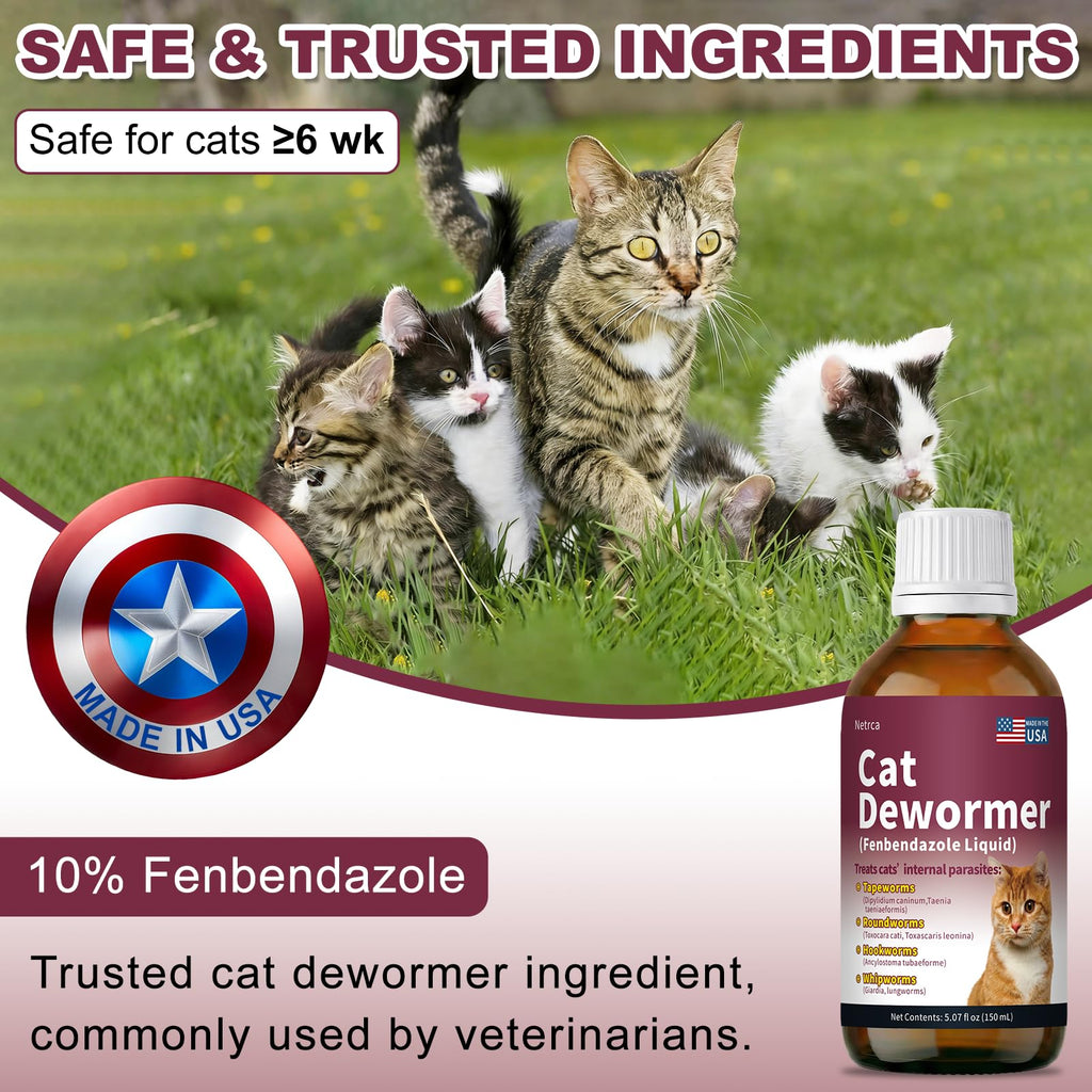 Fenbendazole Dewormer for Cats & Kitten, 150 mL Q6058