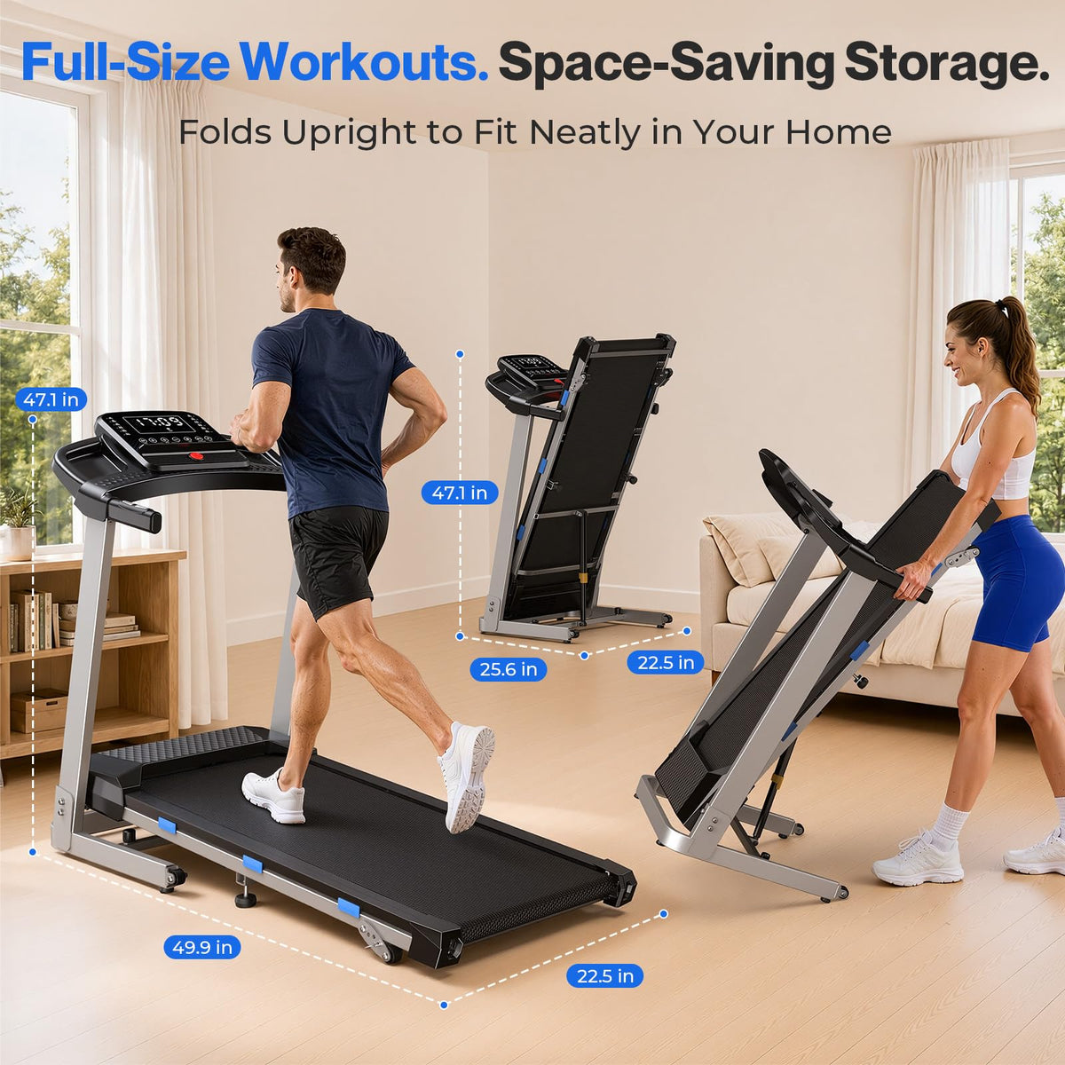 Foldable Treadmill with 10% Incline 400 LBS Capacity P515554