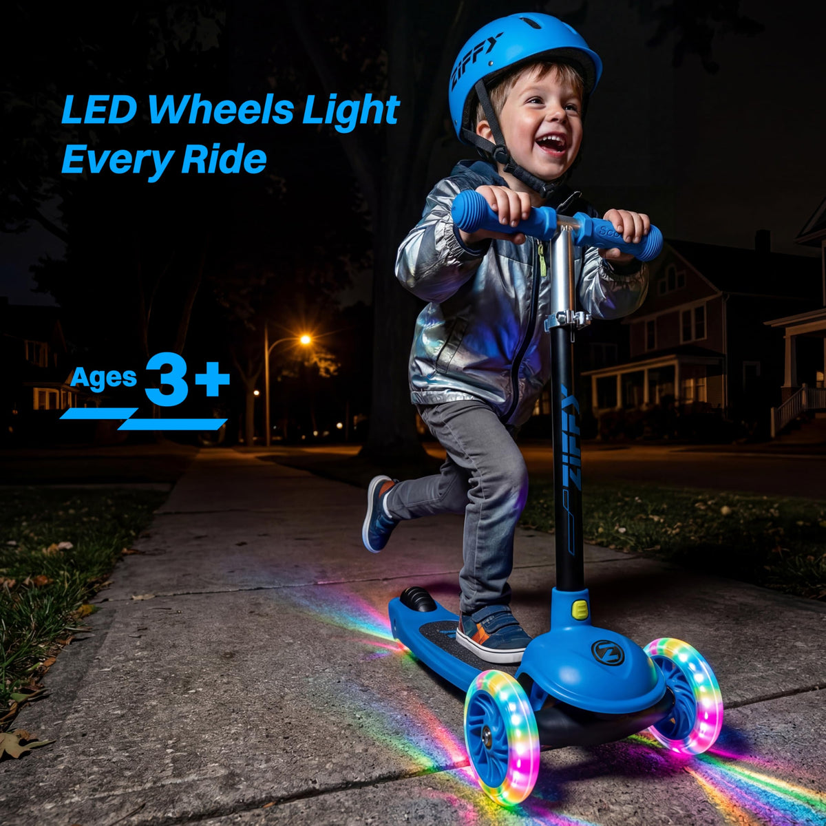 Multicolor 3 Wheel Scooter with LED Light-Up Wheels H66322