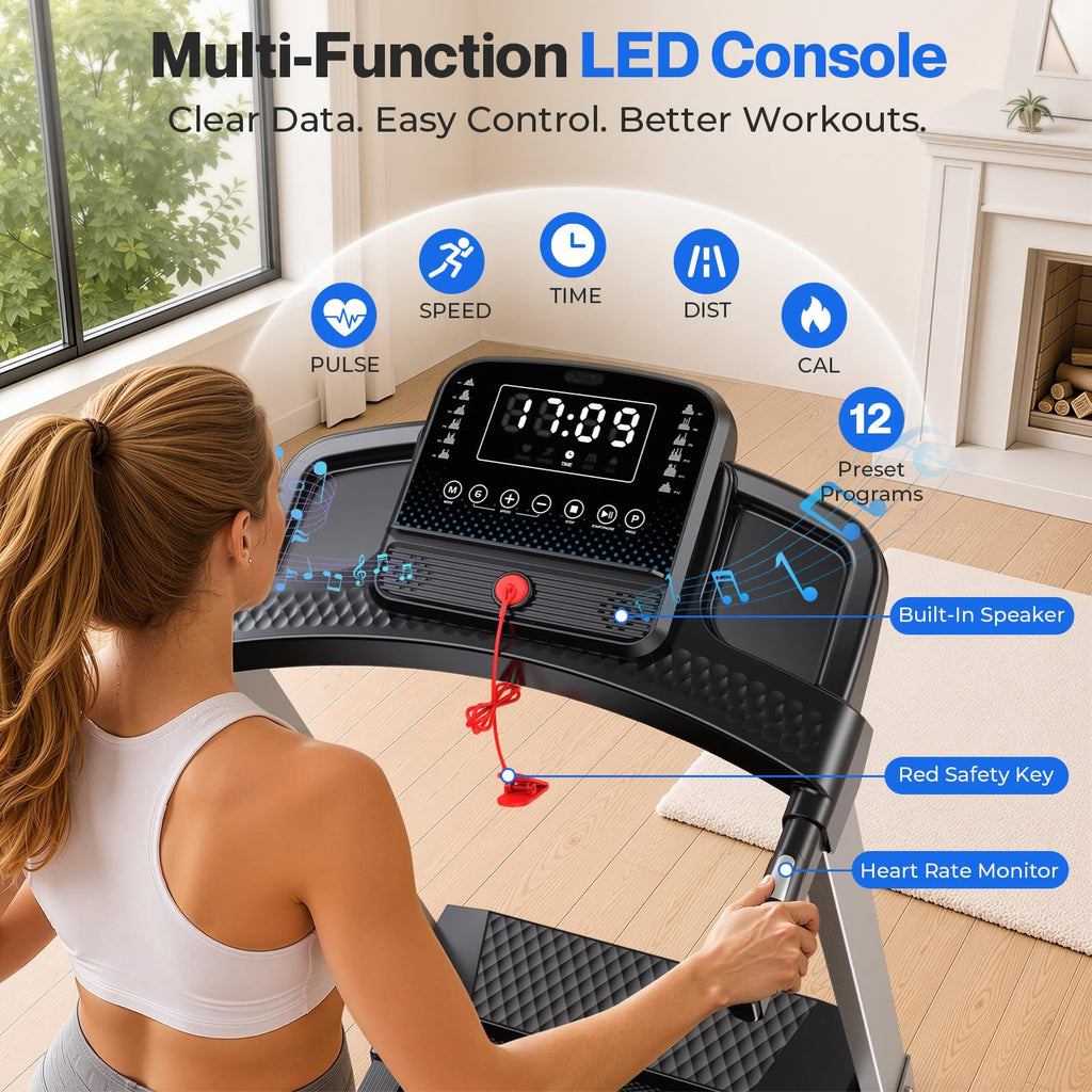 Foldable Treadmill with 10% Incline 400 LBS Capacity P515554