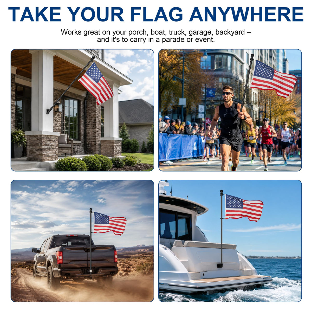 Black 5FT Aluminum Flag Pole D718719