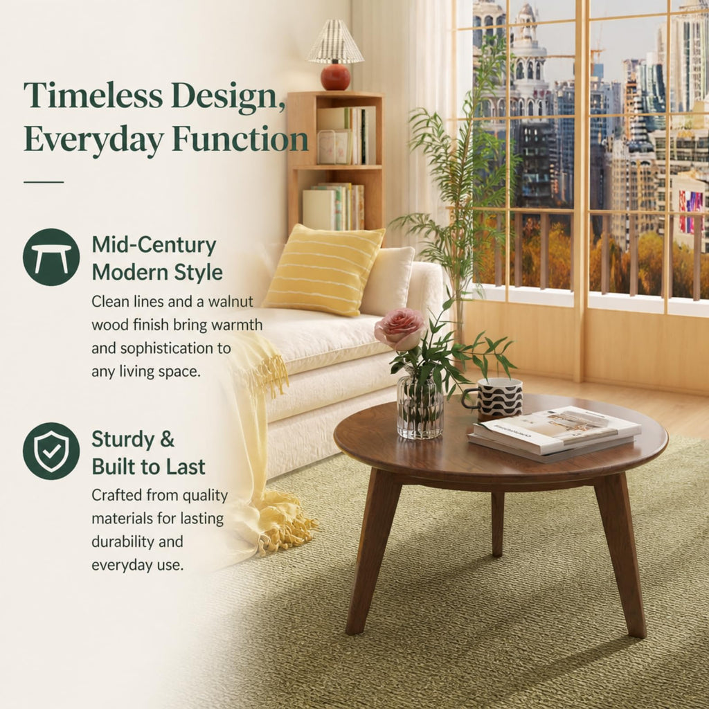 Solid Wood Round Coffee Table Y839