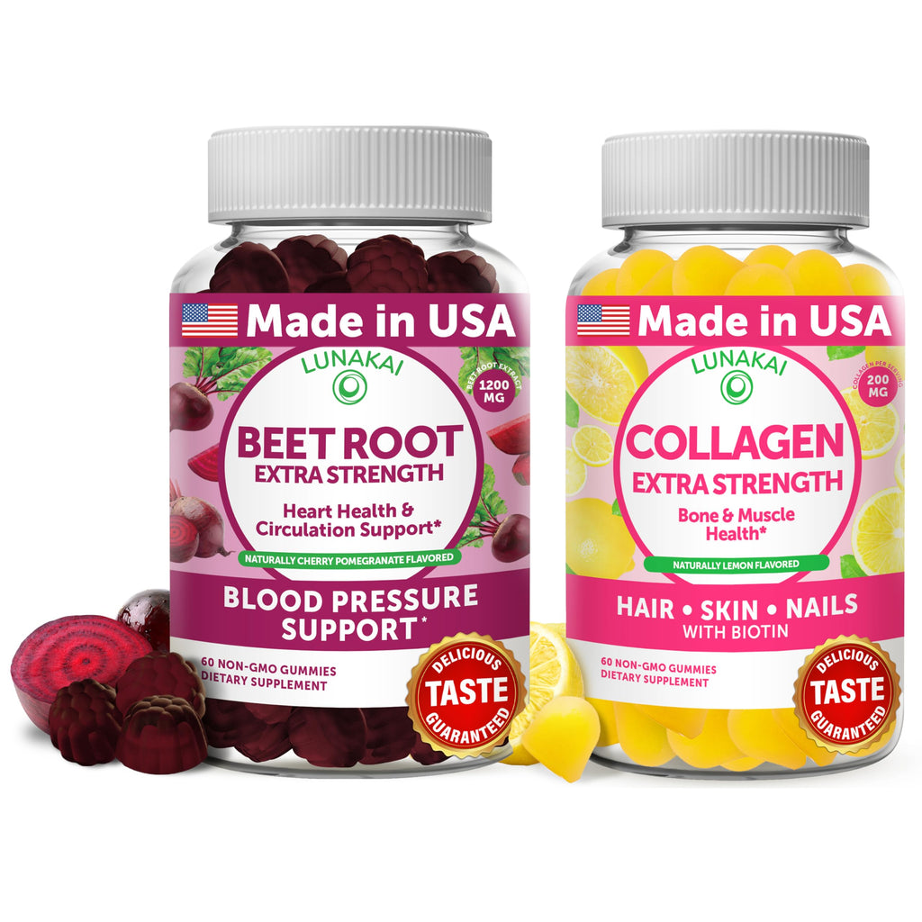 Beet Root Collagen Gummies 200mg with Biotin, Zinc, Vitamin C and E J11578