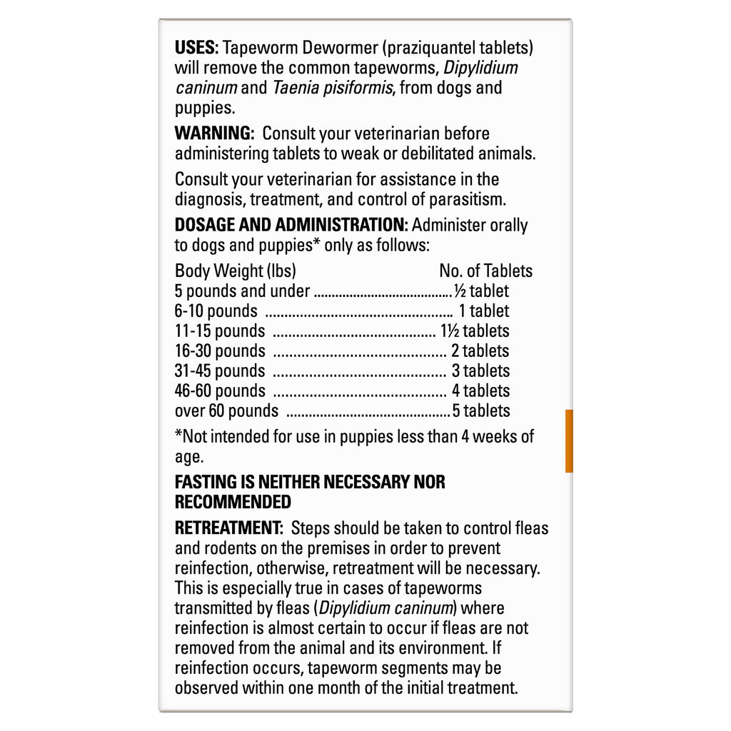 Praziquantel Tablets for Dogs 5 Count N9667