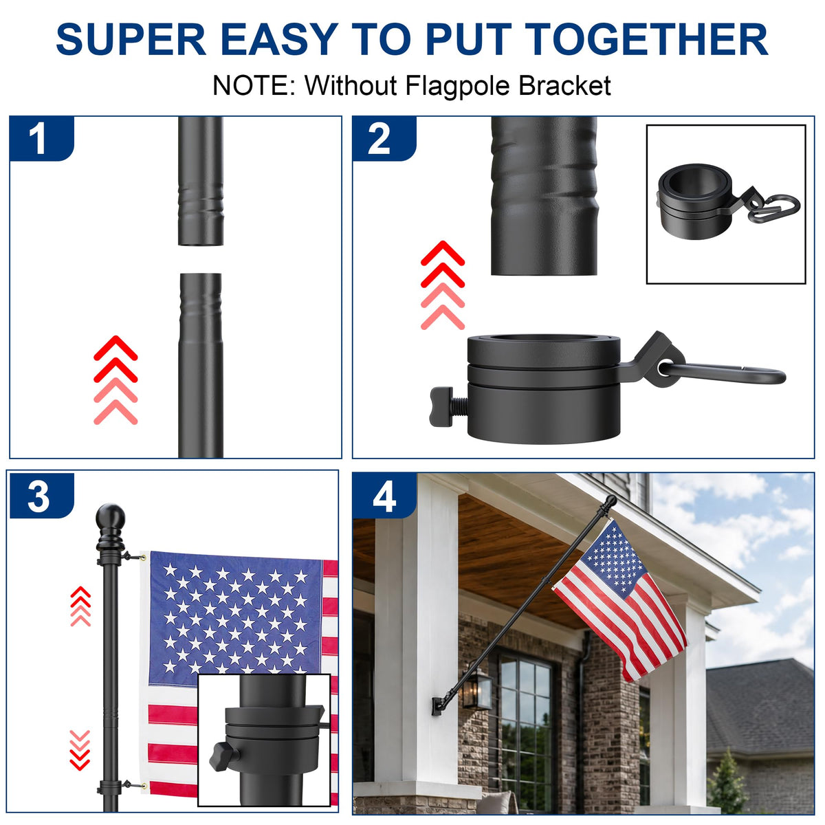 Black 5FT Aluminum Flag Pole D718719