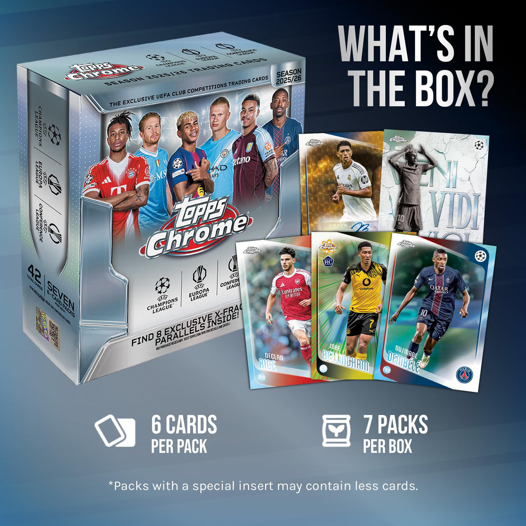 Topps Chrome UEFA Club Competitions Soccer Mega Box N9980