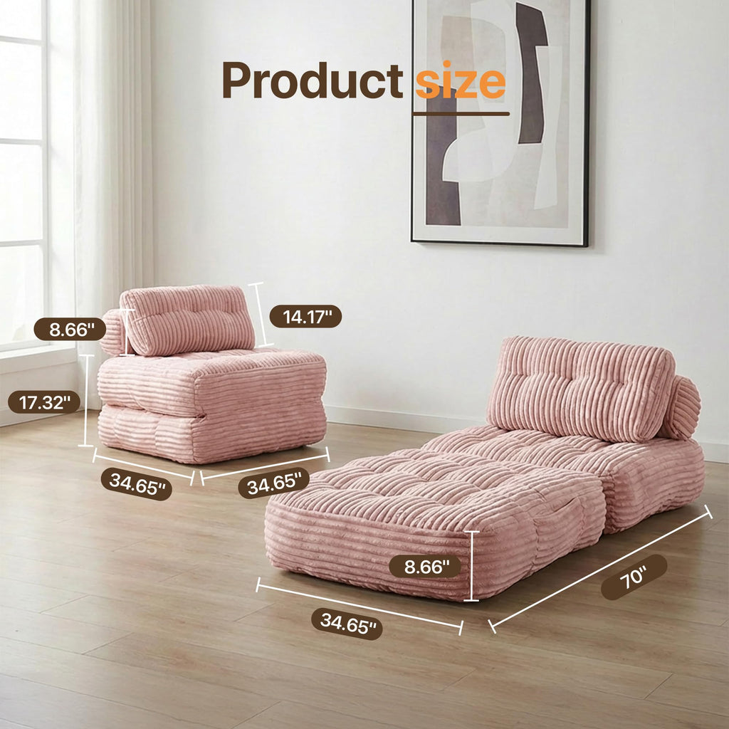 Pink Folding Sofa Bed W58628