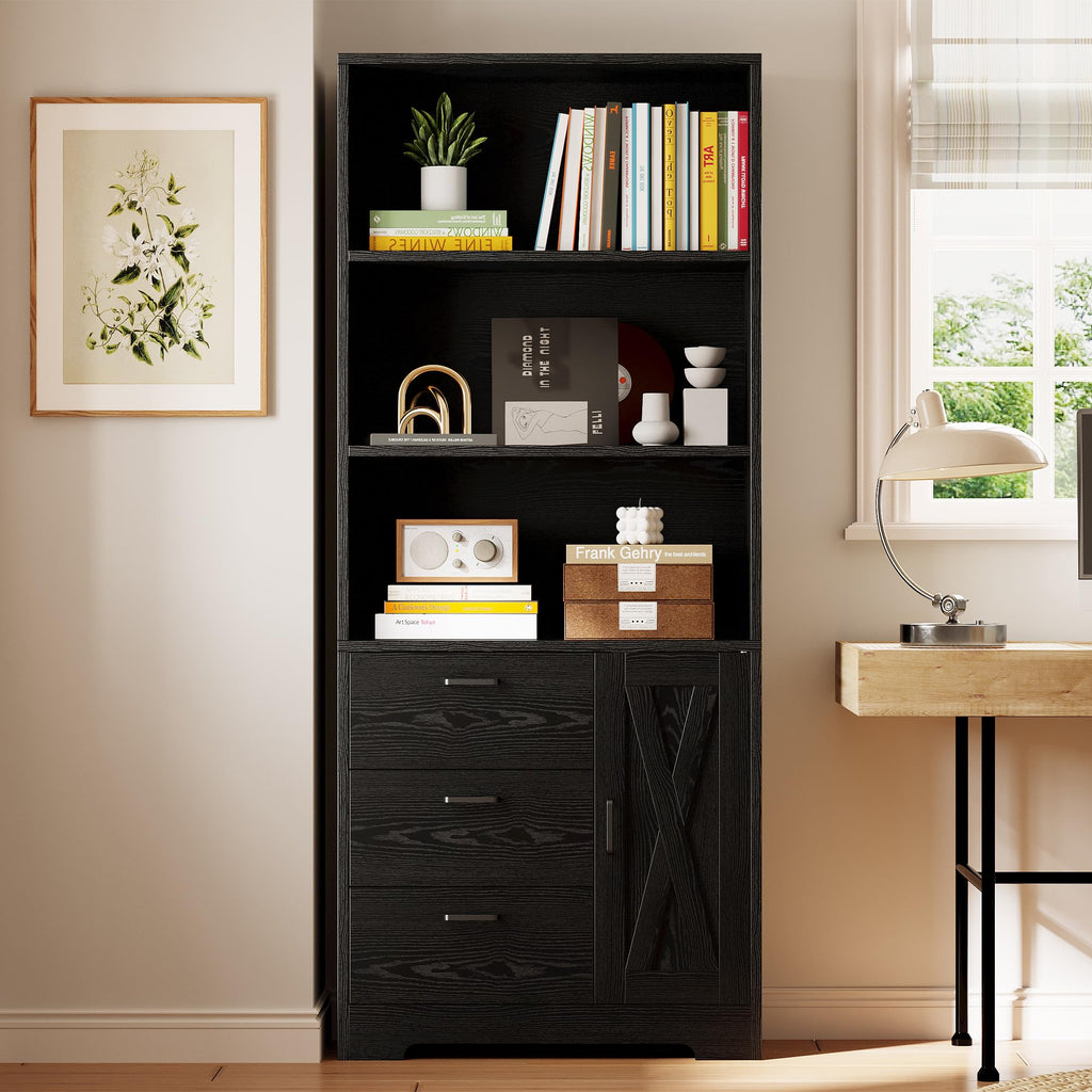 71 in Bookshelf with Doors and Drawers C4283
