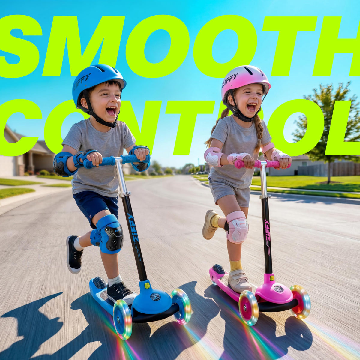 Multicolor 3 Wheel Scooter with LED Light-Up Wheels H66322