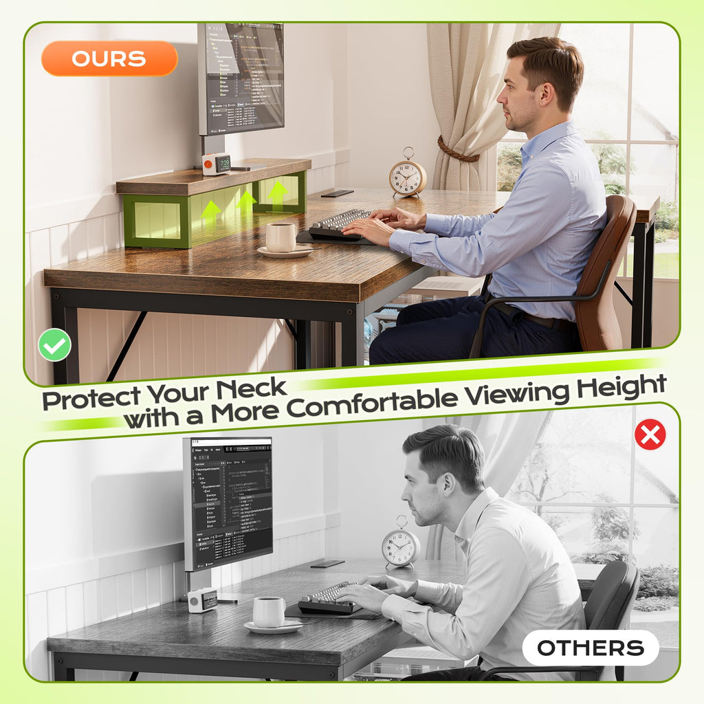 53" L Shaped Computer Desk with Outlets N88967