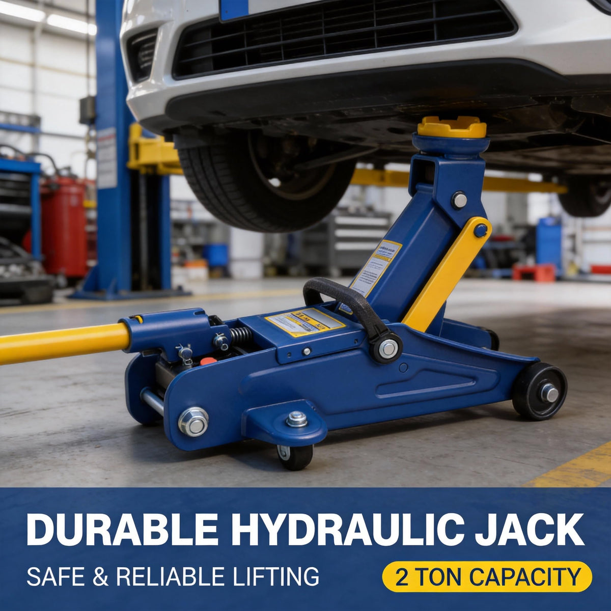 2 Ton Low Profile Hydraulic Floor Jack, 4000 lbs Capacity Steel Trolley Jack, Blue L123923