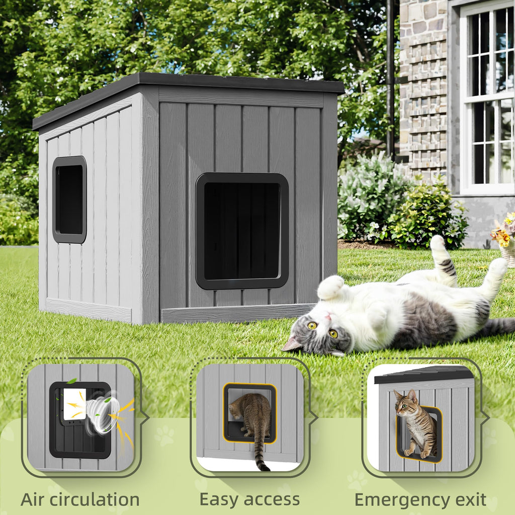 Weatherproof Outdoor Cat House with Air Holes M689