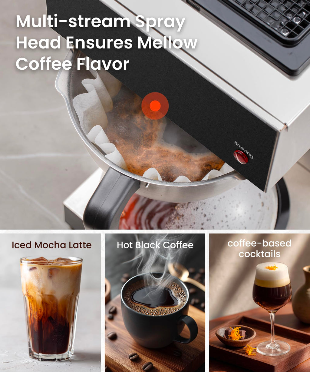 Commercial Pour Over Coffee Maker with 2 Warmers Y1030