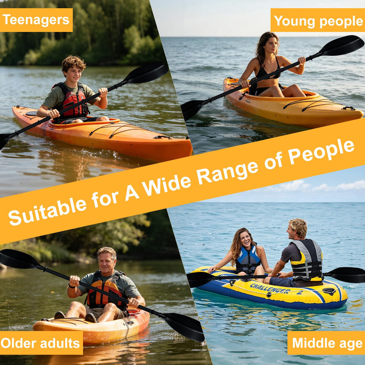 Adjustable 60-90 Inch Kayak Paddle T632