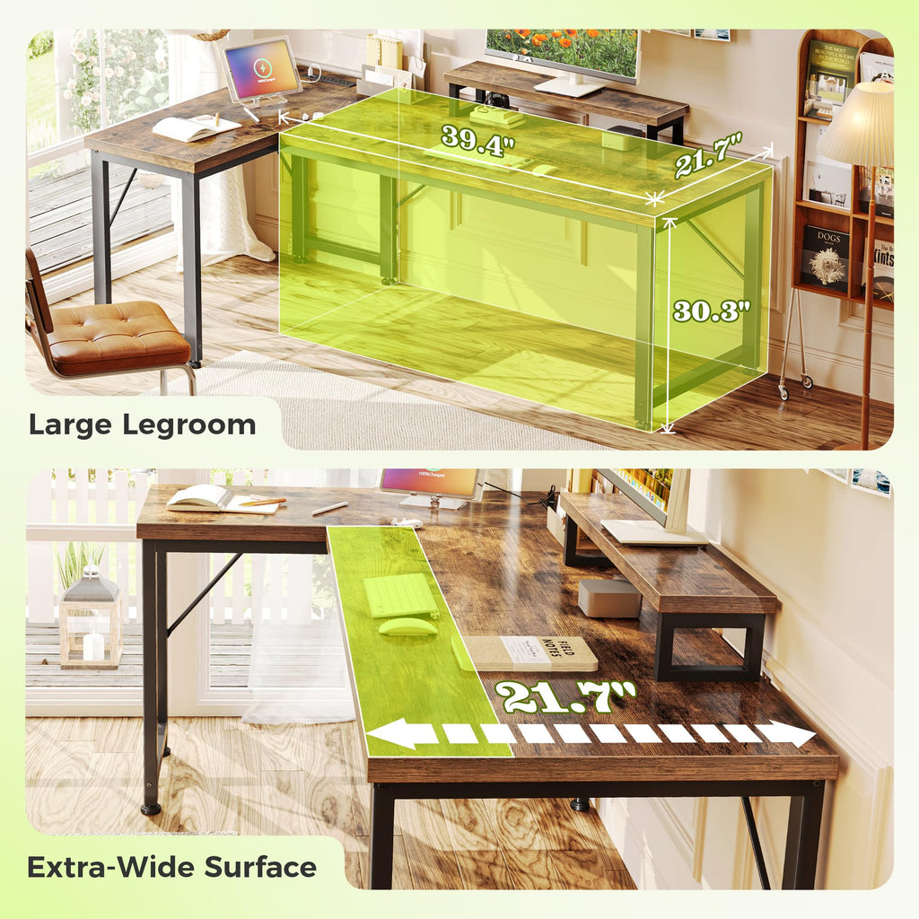 53" L Shaped Computer Desk with Outlets N88967