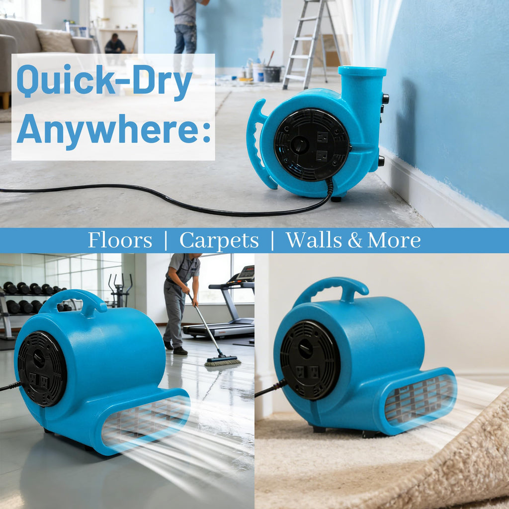 Light Blue 2500 CFM 3-Speed Floor Dryer W946930