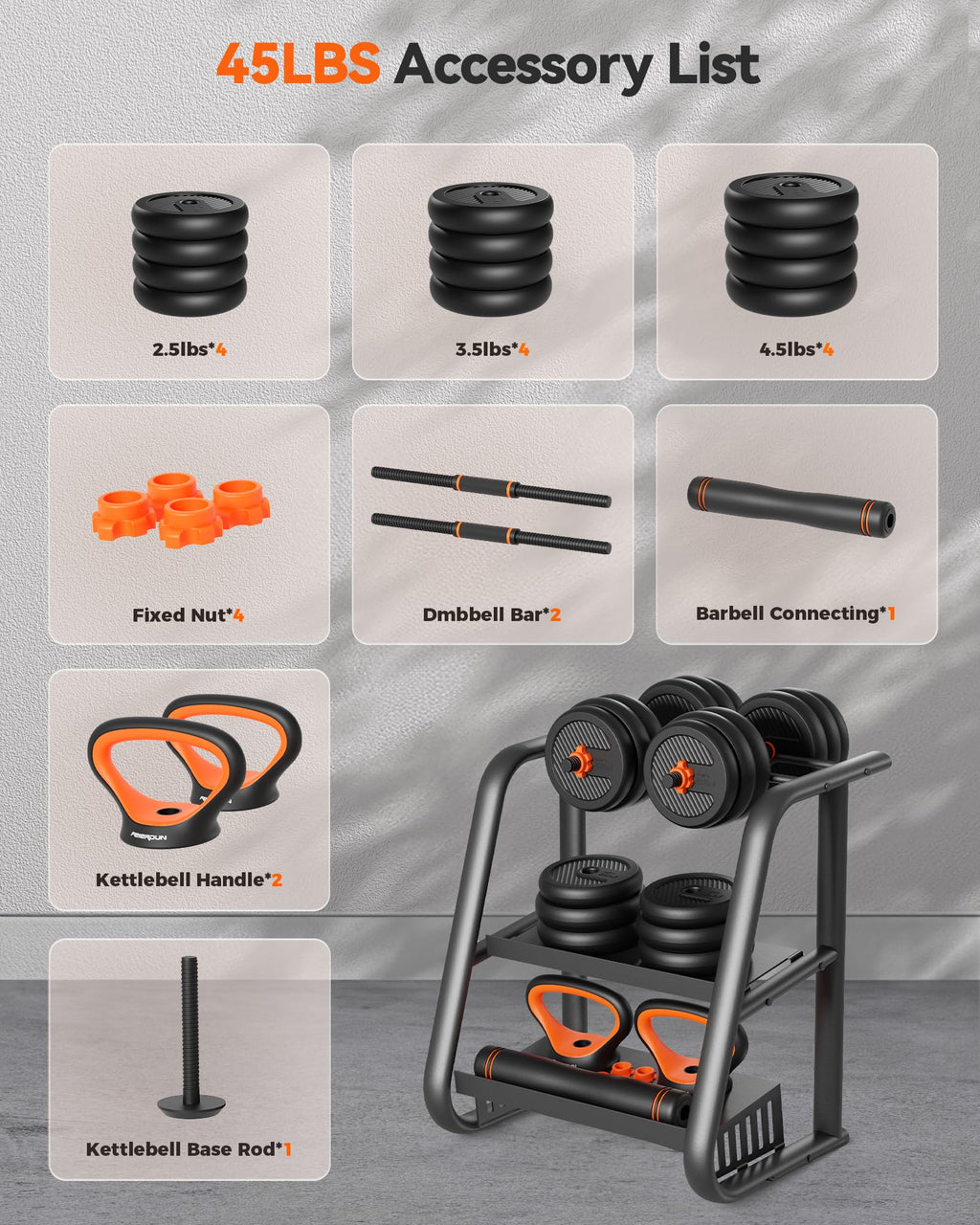 Adjustable Dumbbells Free Weight Set with Connector I4738