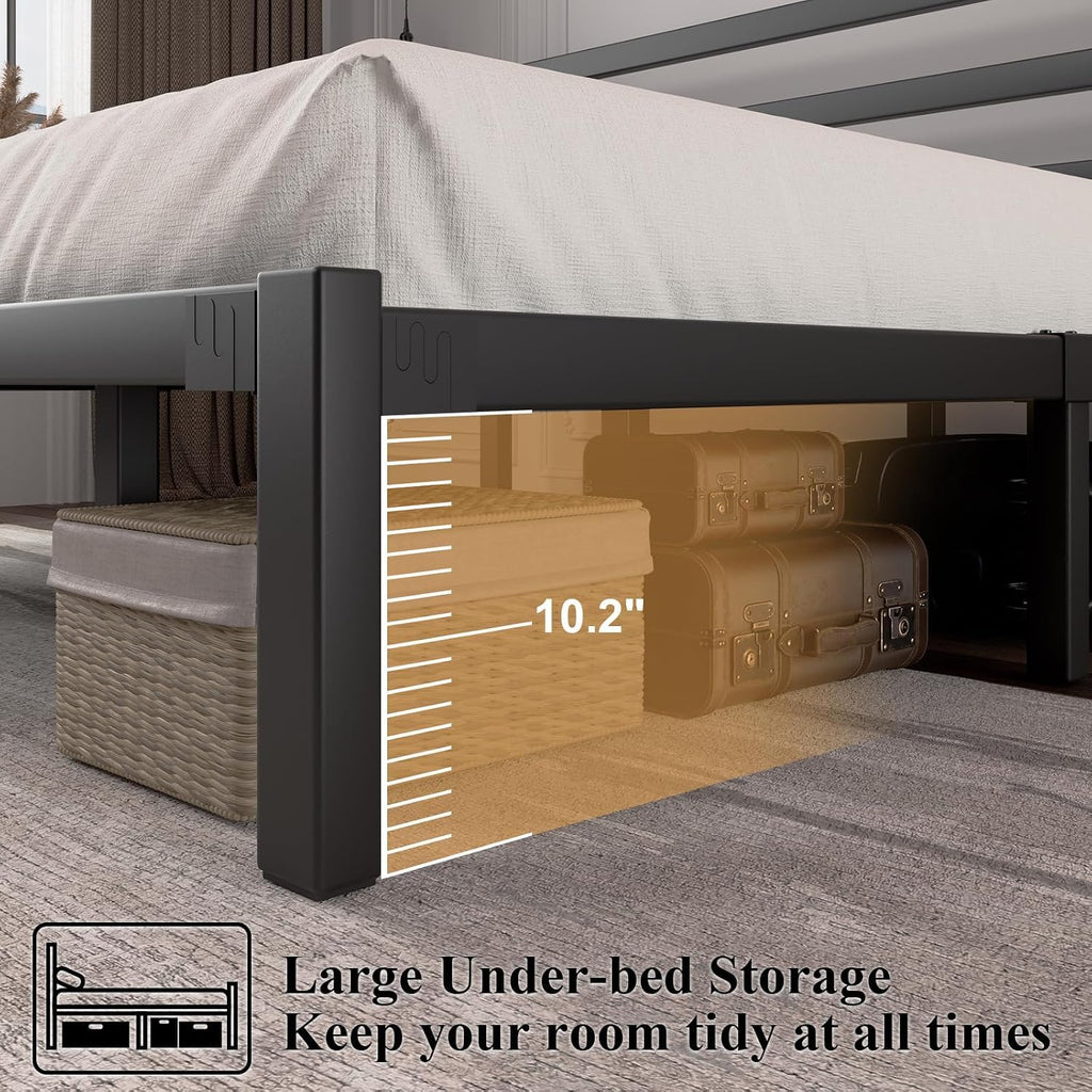 Twin Size Black Metal Bed Frame with Headboard F712776