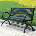 Metal Garden Bench with Backrest and Armrests E23629