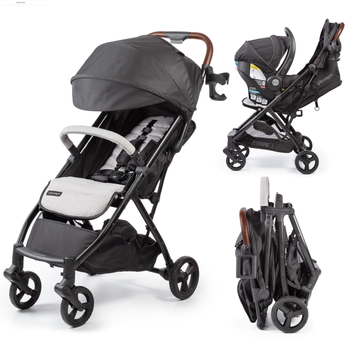 Compact Fold Stroller with Oversized Canopy and Extra-Large Storage, Gray R22375