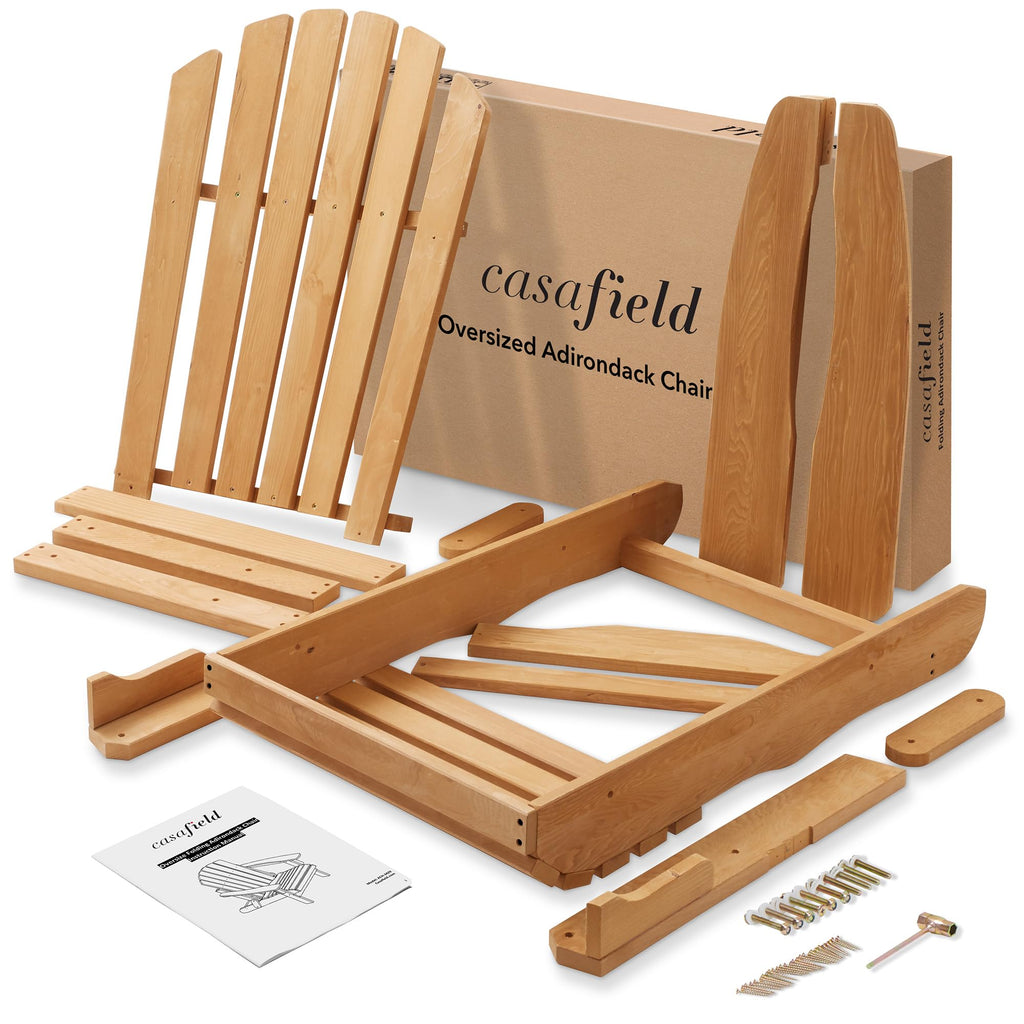 Oversized Folding Adirondack Chair Set of 2 Cedar Wood Z800383