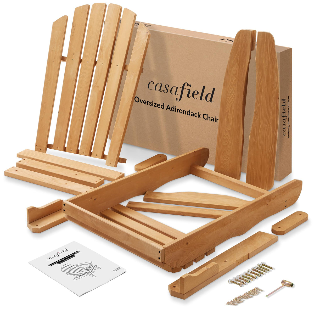 Oversized Folding Adirondack Chair Set of 2 Cedar Wood Z800383