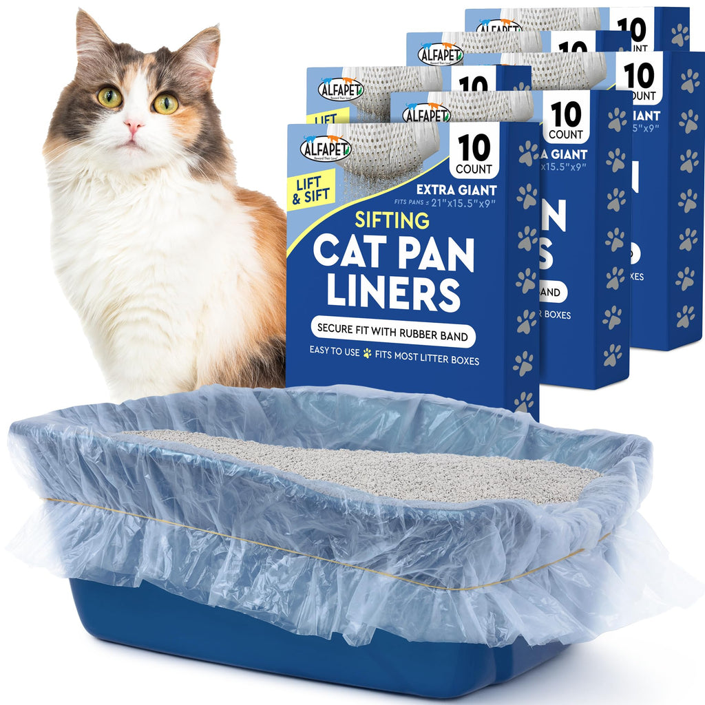 Extra Giant 60 Count Tear-Resistant Waterproof Cat Litter Box Liners Q31003