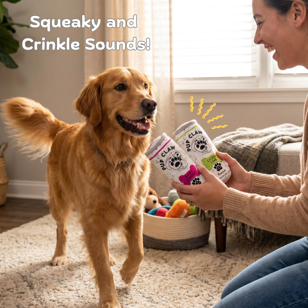 Plush Dog Toys with Squeaker and Crinkle 2 Pack J34962