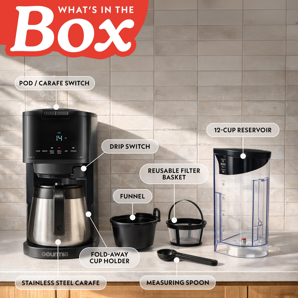 Black 12-Cup Single Serve Coffee Maker F693