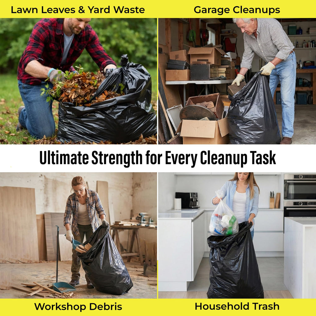 42 Gallon 3 Mil Black Heavy-Duty Trash Bags V309301