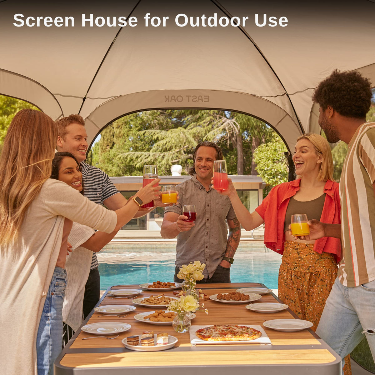 Pop-Up Screen House Tent 12 x 12 FT with Carry Bag B47123