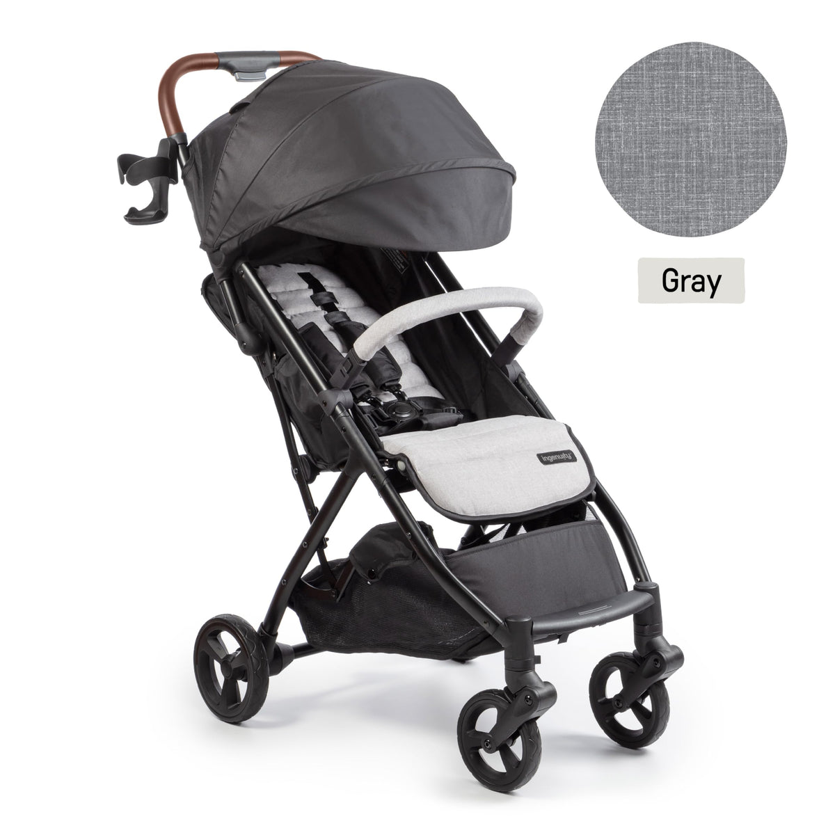 Compact Fold Stroller with Oversized Canopy and Extra-Large Storage, Gray R22375