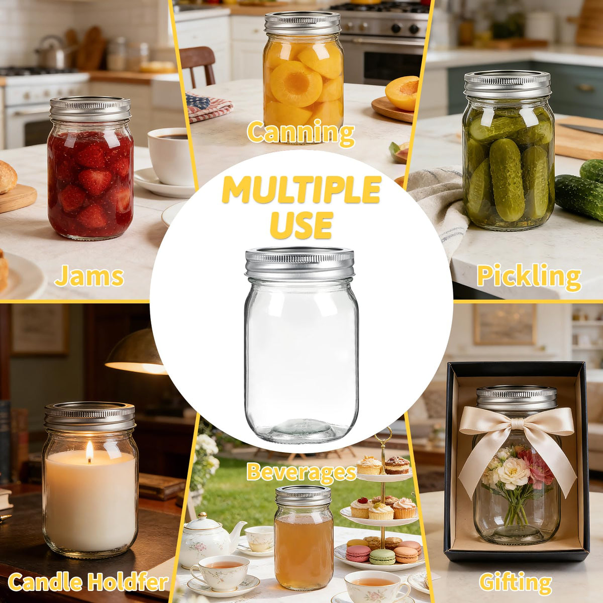 12 oz Regular Mouth Mason Jars 20 Pack A67732