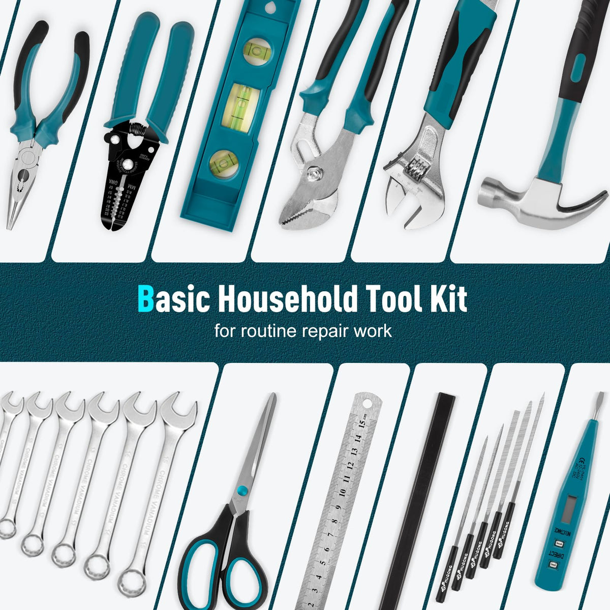 379 Pcs Portable Home and Auto Tool Kit with Drawer Blue Z842371