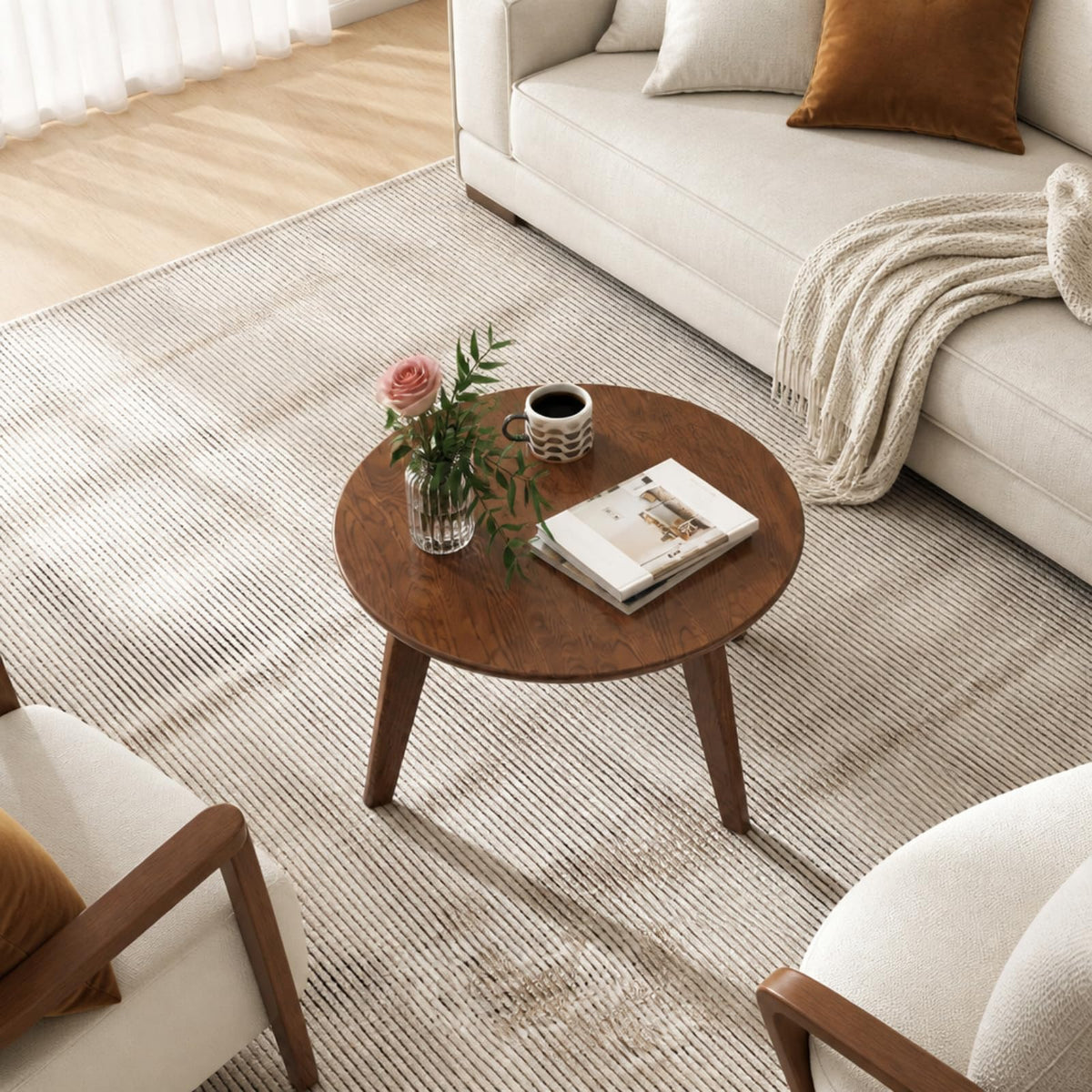 Solid Wood Round Coffee Table Y839
