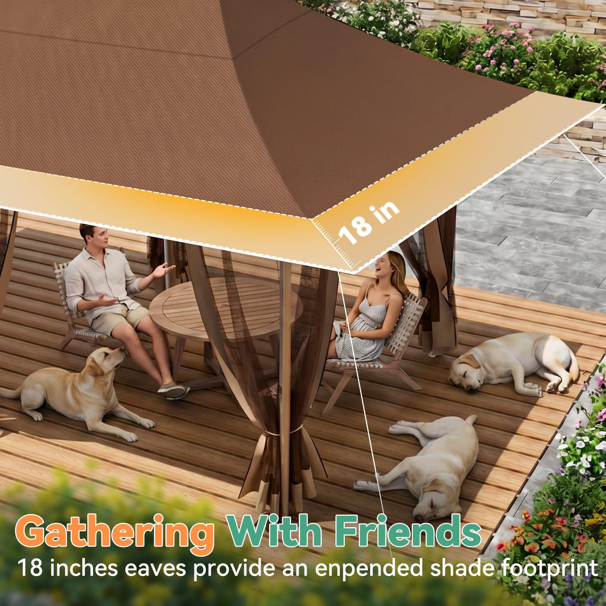 12x20 Pop Up Gazebo with Mosquito Netting W3541