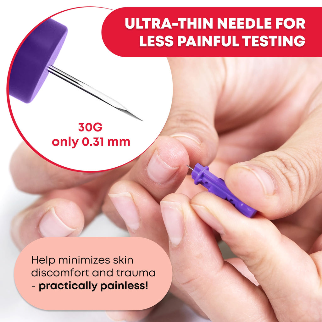 Sterile Twist-Cap Lancets 30G Purple 500 Count A258