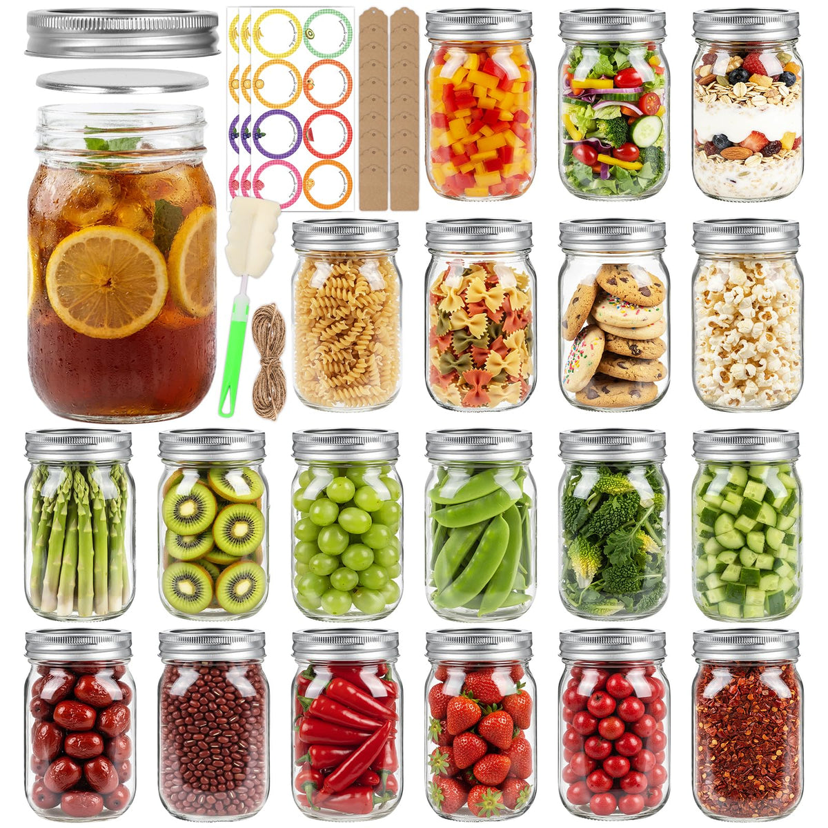 12 oz Regular Mouth Mason Jars 20 Pack A67732